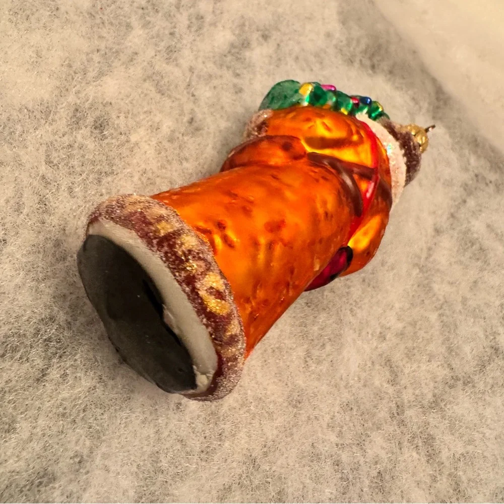 Christopher Radko Gold Balmoral Santa Christmas Ornament Vintage Orange‎ Robe